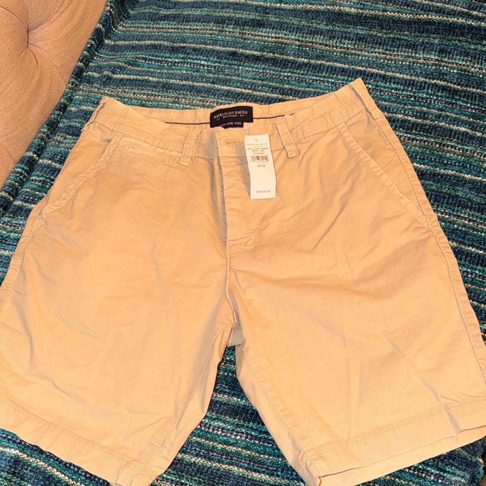 NWT American Eagle Outfitters Men’s Beige Flat Front Shorts Size 29